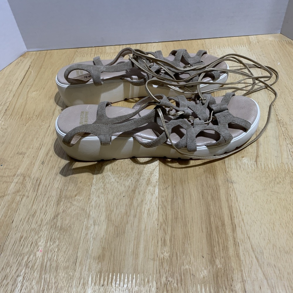 Johnston & Murphy Suede Leather‎ Slingback Wedge Sandals Strappy Gladiator 10M - Picture 2 of 6